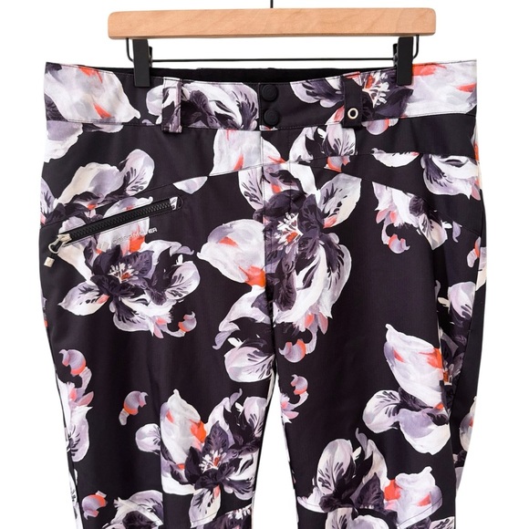 Obermeyer Malta Insulated Snow Ski Snowboard Pants Black Floral Size 12 - Picture 3 of 16
